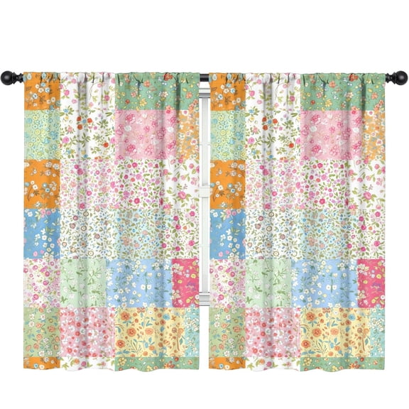 Pioneer Flower Floral Print Pattern Teens Curtains,Teens Insulated Curtains Set Of 2,Bedroom Essentials,Toddler Room Decor 52"x84"