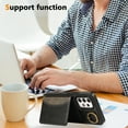 thumbnail image 6 of for Samsung Galaxy A32 5G Wallet Case with Card Holder - PU Leather Case for Women & Girls, Wrist Hand Strap, Secure Finger Ring, Shockproof Protective Phone Cover for Galaxy A32 5G, Black, 6 of 7