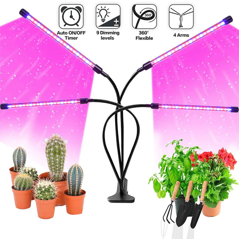 Grow Lights with Tripod, 80 Leds 4 Heads Full Spectrum Plant Light with