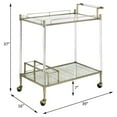 thumbnail image 5 of ACME Cirro Serving Cart in Antique Mirror and Wire Brass, 5 of 5