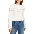 thumbnail image 2 of 1.STATE Womens Lace Stripe Pullover Blouse, White, Large, 2 of 2