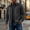Black, variant on WIZUTIZ Suede Jacket For Men Zip Up Long Sleeve Fold Collar Work Jacket Casual Fall Winter Coat With Pockets Black Blue White