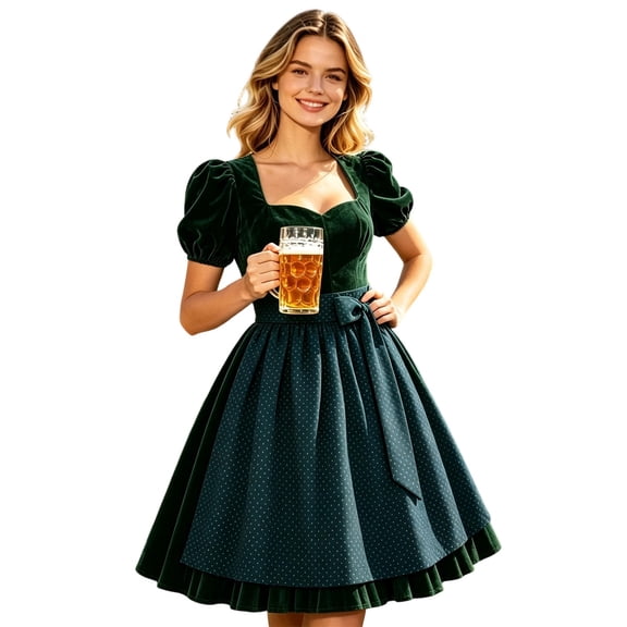 XFeng Women's German Dirndl Dress Bavarian Oktoberfest Carnival for Holiday