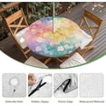 thumbnail image 5 of Watercolor Flower Round Patio Table Cover with Umbrella Hole Foldable Fitted Round Tablecloth with Elastic Outdoor Table Cloth Waterproof for Holiday Barbecue Birthday Party, 5 of 6