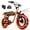 Orange, variant on ESKUTE V101 Electric Bike for Adults & Teens 750W Peak 1500W, 28MPH, 48V 13Ah Battery, 16"x4.0" Fat Tire E-Bike, 7-Speed, Front Suspension, All-Terrain Ebike Black, UL2849