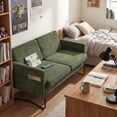thumbnail image 4 of LAZZO 51" Loveseat Sofa, 2 Seater Small Space Couch with USB Charging Port & Side Pocket for Bedroom Office, Green, 4 of 8