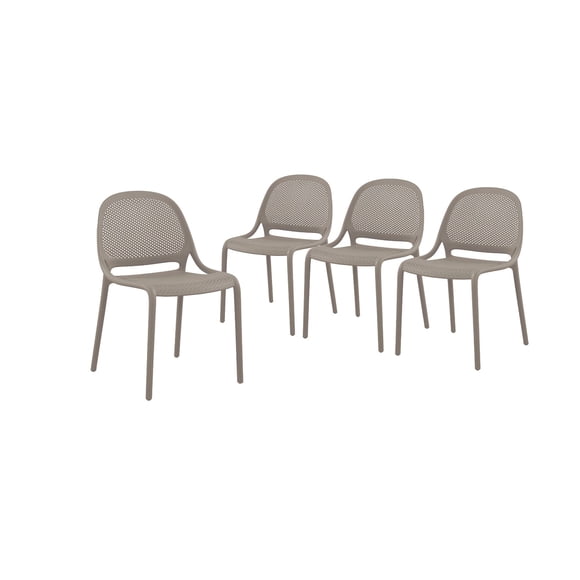 F. Corriveau International - Set of 4 Summer Dining Chairs, Indoor/Outdoor, Greige