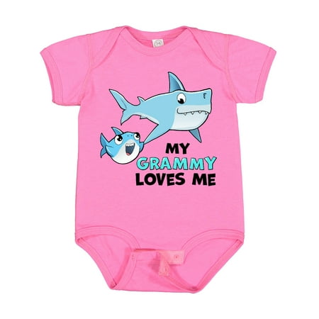 

Inktastic My Grammy Loves Me with Cute Sharks Boys or Girls Baby Bodysuit