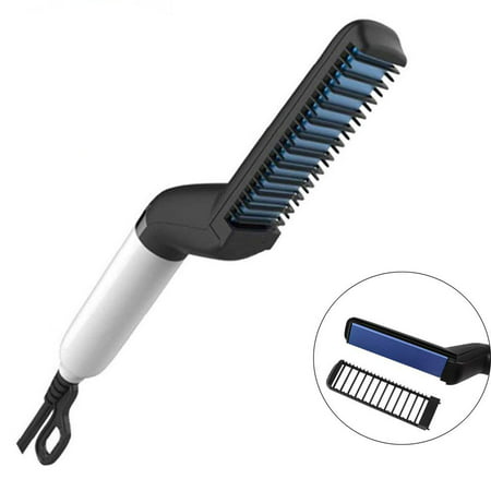 TekDeals Hair Straightener For Men Multi-functional Curling Electric Brush Beard (Best Electric Hair Brush)