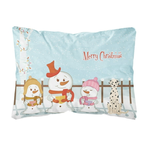 Carolines Treasures BB2428PW1216 Merry Christmas Carolers Dalmatian Canvas Fabric Decorative Pillow, 12H x16W,
