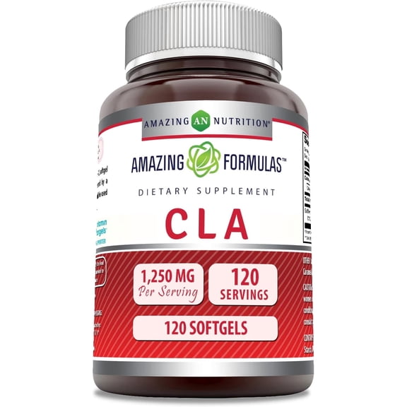 Amazing Formulas CLA 1250mg Per Serving 120 Softgels Supplements | Conjugated Linoleic Acid | Non-GMO | Gluten Free