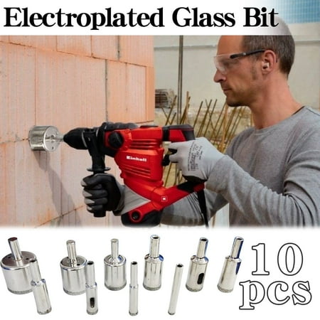 

10Pcs 6-32mm Diamond Hole Saw Drill Set 100 Grits Tile Glass Drill