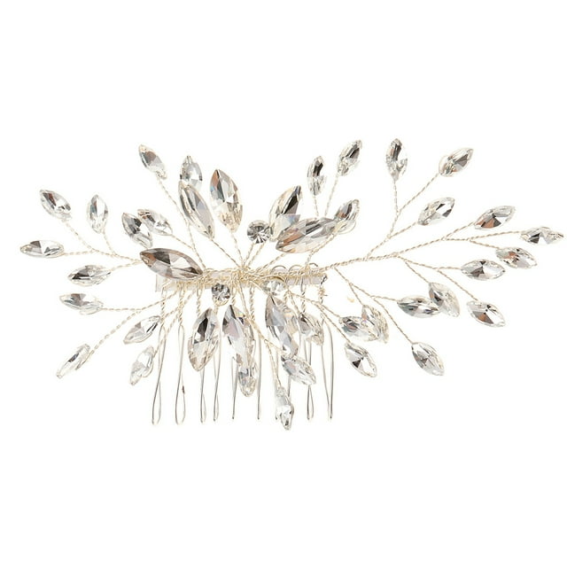 Wedding Hair Comb Elegant: Fake Crystal Large Bridal Headpiece Bride Side Comb