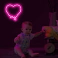 thumbnail image 3 of Letrero de neón de corazón - Luz de corazón derretida para decoración de habitación de adolescentes/niños/niñas - Letrero de corazón de neón alimentado por USB con interruptor de encendido/a, 3 of 5