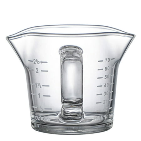 

1Pc Measuring Cup Double Mouth Coffee Cup Clear Scale Milk Jug (Transparent)