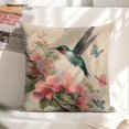 thumbnail image 6 of hummingbird pink flowers butterfliesLinen toss pillowcase decoration pillowcase gifting preferred 18x18 inch cushion cover 4 sets sofa pillowcase sofa bedroom living room car, 6 of 8