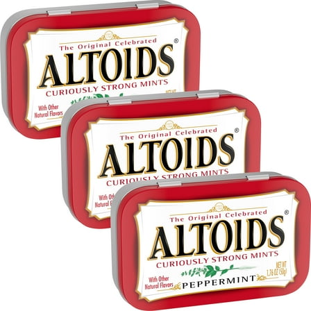 Altoids Peppermint Curiously Strong Mints, 1.76 Ounce Each (3 Pack, 5.28 Ounce Total)