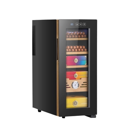 VEVOR Electric Humidor, 33L, 250 Counts Electric Cigar Humidor Cabinet with Cooling Temperature Control, Spanish Cedar Wood Shelves & Drawers, Mechani