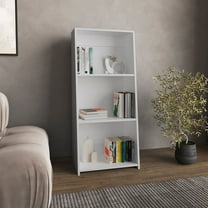 Piney Bookcase - White Office Bookcase with 3 Shelves - Modern Storage for Living Room, Bedroom - 47" Height, 20.9" Width, 15" Depth Material