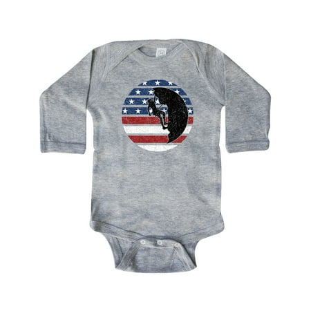 

Inktastic Rock Climbing USA Flag Gift Baby Boy or Baby Girl Long Sleeve Bodysuit
