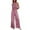 00 # Pink, variant on REORIAFEE Outfits for Women Sets Plus Size Casual Loose Fit Tracksuit Set Women 2 Piece Outfits Pants Sets Summer Halter Neck Cropped Tank Top Wide Leg Pants Tracksuit Suits Black XXL