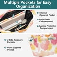 thumbnail image 3 of FORMRS Tote Bag for Women Quilted Large Capacity Travel Work Carry On Shoulder Handbag, Pink Floral Orange, 3 of 7