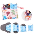 thumbnail image 3 of 5 Pcs Reusable Sanitary Pads,Washable Multicolor Cloth Menstrual Pads/Menstrual Towel/Sanitary Napkins with Bamboo Charcoal Absorbent Layer,Bamboo Cloth Pads with 1 Mini Waterproof Portable Bag, 3 of 8