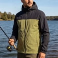 thumbnail image 2 of WRKEKC Windbreaker Jackets for Men Color Block Hooded Zipper Windproof Long Sleeve Outerwear Relaxed Fit for Outdoor Hiking Travel, 2 of 9