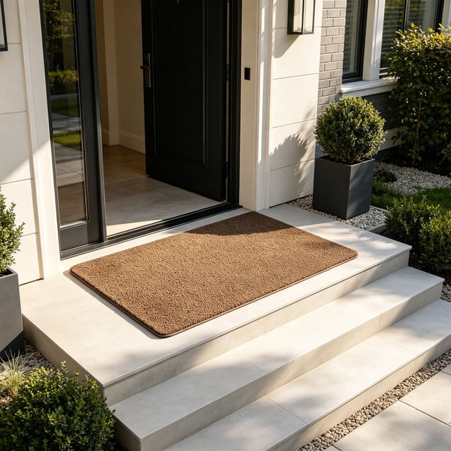 Tapis de Porte pour Entrée de Maison, Tapis de Porte pour Porte d'Entrée Extérieure, Paillasson Imitation Coco Style Imprimé Broderie Tapis de Sol Extérieur Piège-Saleté Tapis d'Entrée pour Porte d'Entrée Porche Patio