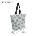 thumbnail image 4 of Open Top Canvas Tote Bag with Zipper Reusable Shopping Bag 13.5x15" Roomy Carryall Heart-shaped Star Cookies, 4 of 9