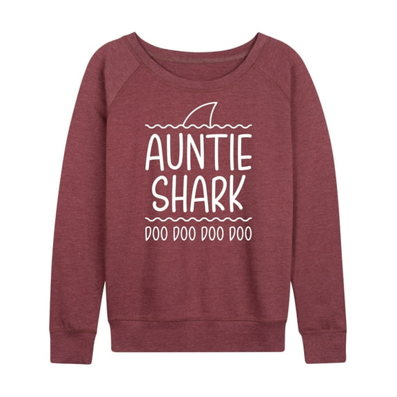 Instant Message - Auntie Shark - Women's Lightweight French Terry Long Sleeve Shirt