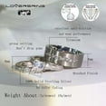 thumbnail image 6 of Two Rings Wedding Ring Sets His And Hers Couples Women Sterling Silver Heart Cut Moissanite Man Titanium Wedding Bands, 6 of 7