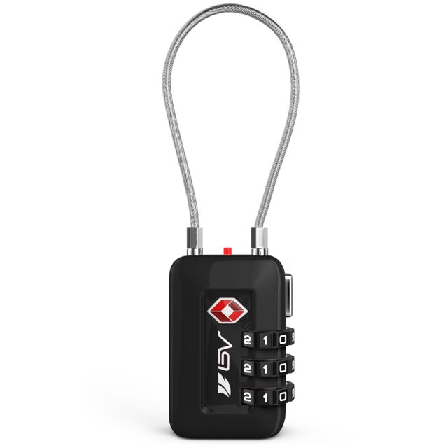 Travel Lock BV, combinación negra, aprobada por la TSA, 28 mm