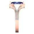 thumbnail image 3 of 1.2ct marquise cut blue tanzanite 18k rose gold halo Bridal Wedding Engagement Promise Anniversary Ring for Women size 6.5, 3 of 7