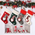 thumbnail image 1 of Christmas Stockings 4PCS 18 inches Large 4colors Plush Fleece Gnome Printed Stockings Bag Gift, 1 of 5
