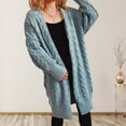 thumbnail image 6 of jsaierl Women's Oversized Open Front Long Cardigan Sweaters Cable Knit Long Sleeve Duster Cardigans Outwear Coats, 6 of 9
