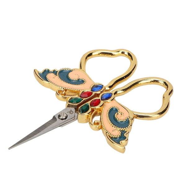 Tijeras de costura y bordado de acero inoxidable, estilo retro, con exquisita forma de mariposa, para manualidades.