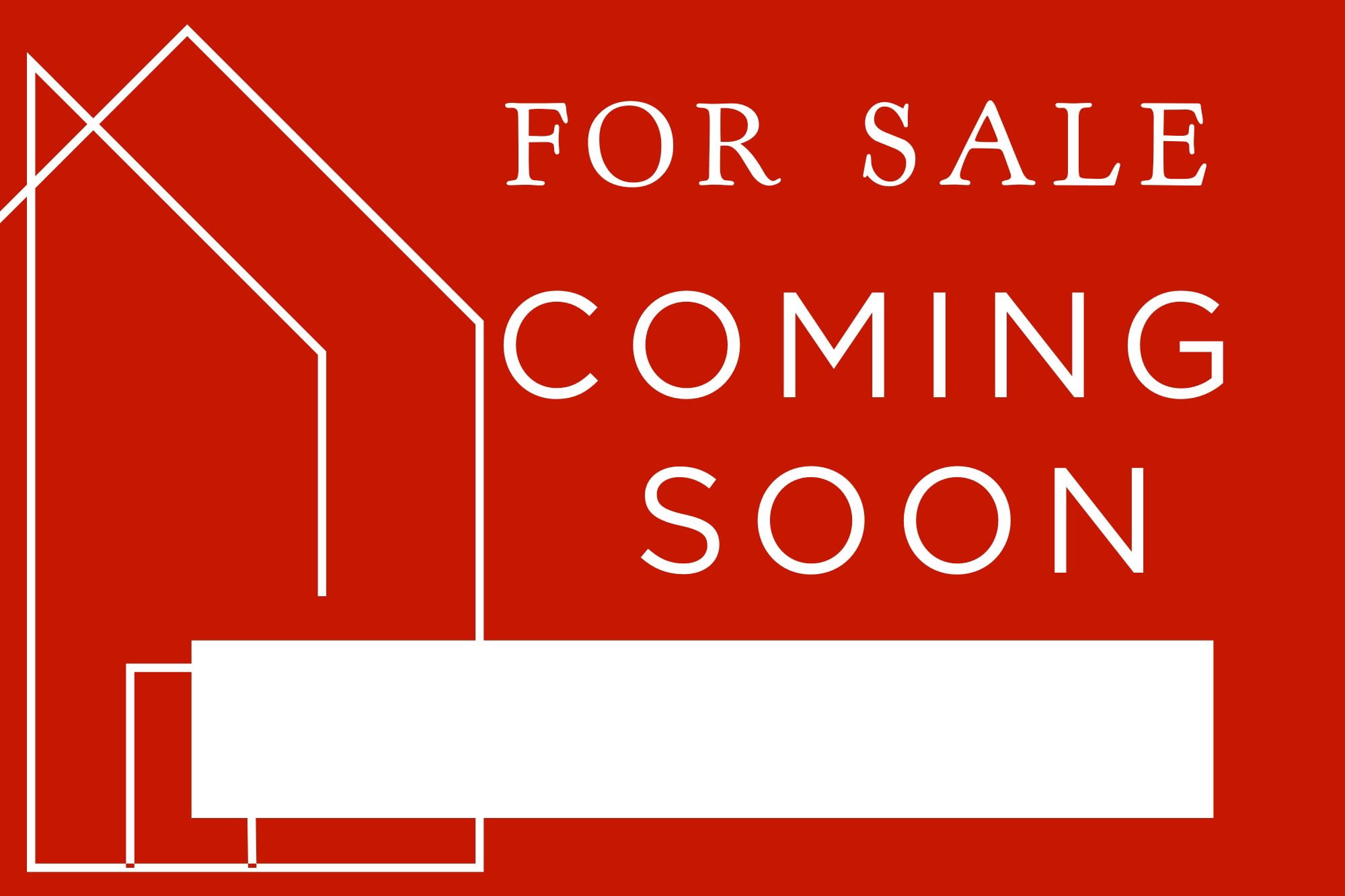 Coming Soon Real Estate Sign for Home  12 x 18 Yard Sign with H Frame Stake Home Double Sided Open House Realtor For Sale by Owner Classy Red White Minimalist Modern