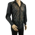 thumbnail image 5 of Men CEREMONIA Turkey Shirt 100% Cotton Fancy Rhine Stone #Roma 15 Black Slim Fit, 5 of 10