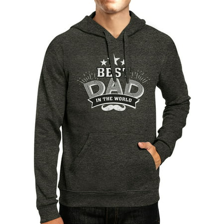 365 Printing Best Dad In The World Dark Grey Unique Graphic Hoodie Gifts For