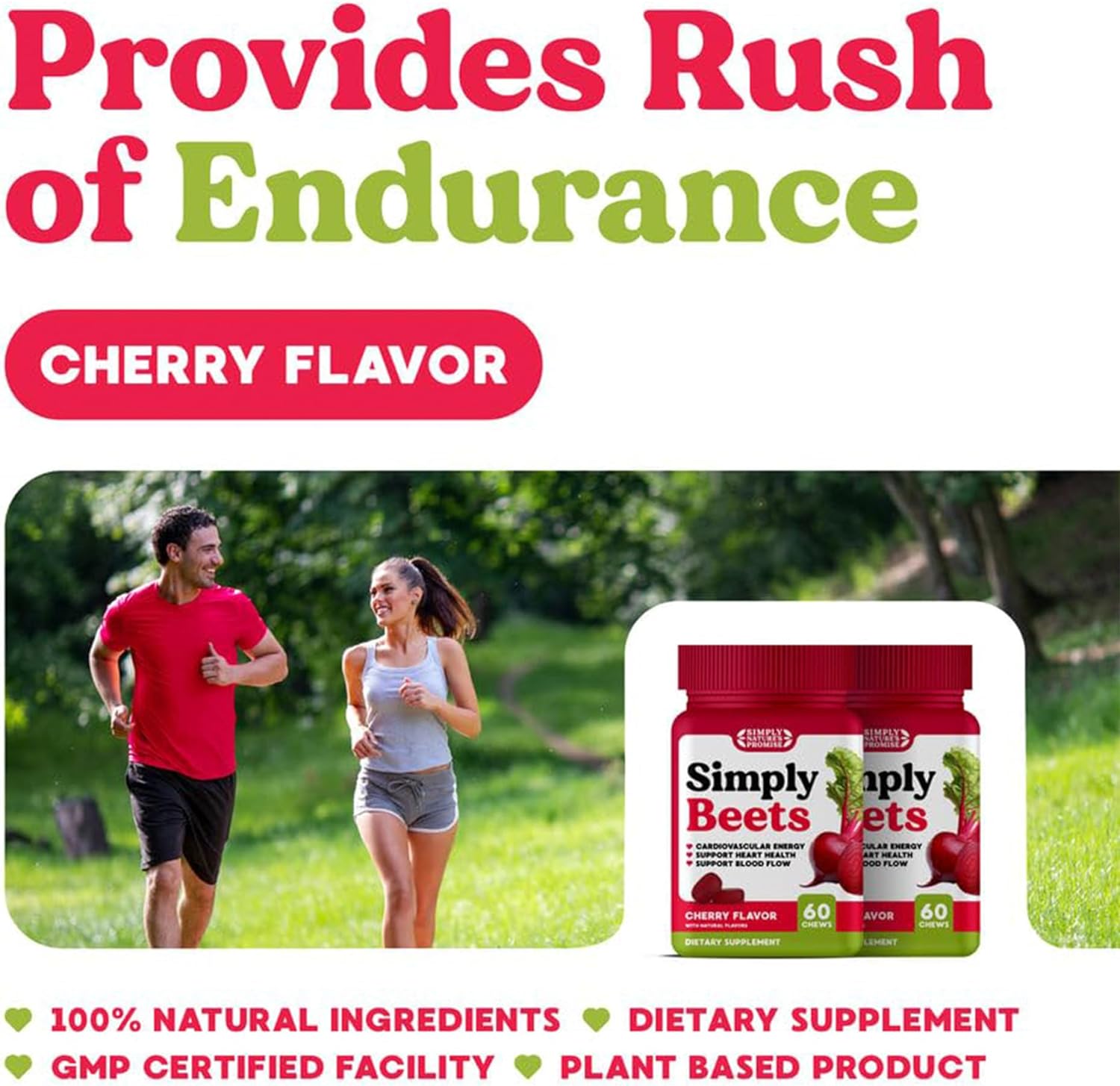 Simply Nature's Promise - Simply Beets Heart Gummies - Delicious Cherry Flavor - Non-GMO Beet Gummy Chews for Help with Daily Heart Health, Blood Pressure, and Circulation Support - 60 Gummies - image 4 of 4