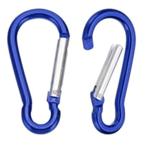 Uxcell Spring Snap Hook, 2 Pack Aluminum Alloy Key Clasp 44lbs for Camping Hiking Traveling, Blue