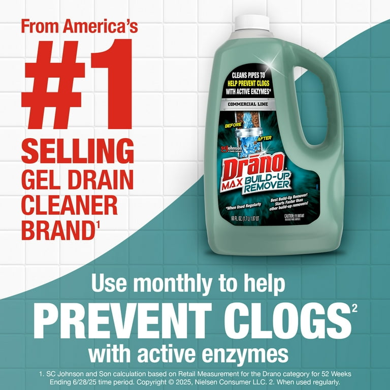 Drano Max Build-Up Remover, drain clog preventor, liquid