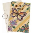 thumbnail image 2 of 1set Butterfly Greeting Card Holder Color My World Photo Album Wooden Loose Leaf Binder Flowers Photo Album 2-Rings Cover Planner Keeper Keepsake for Holiday Birthday Gifts Wedding Planner, 2 of 8