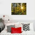 thumbnail image 5 of Nawypu Green Nature Wall Art for Living Room Forest Landscape Canvas Pictures Wall Decor Vintage Sunrise Tree Mountain Scenery Prints Painting Framed Artwork for Kitchen Office Home Decoration, 5 of 5