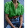 thumbnail image 5 of Gynyvoja Womens Summer Tops Cute Boho Blouses Beach Vacation Spring Outfits Eyelet Embroidered Clothes Green XL, 5 of 7