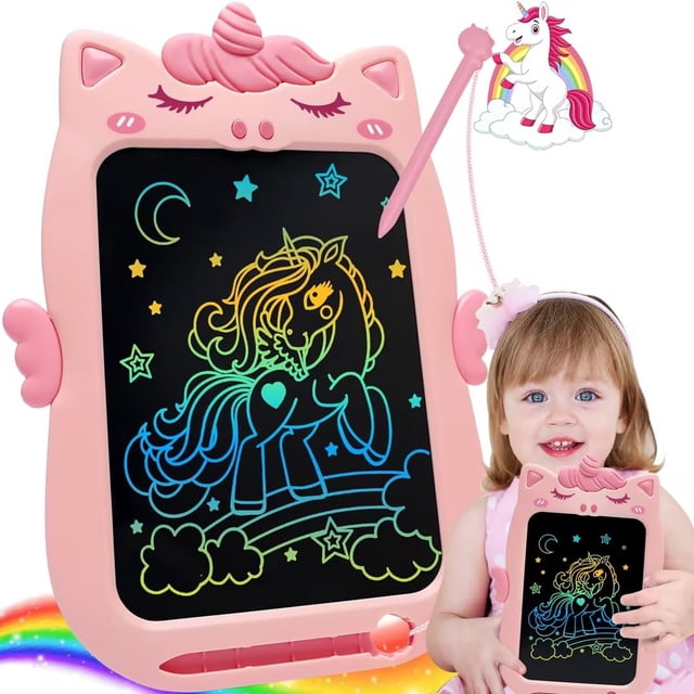Tableta de escritura LCD YUBALEER de 10 pulgadas para niñas de 1 a 6 años