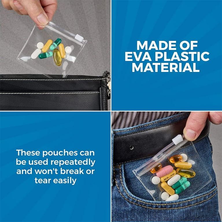 10Pcs Travel Pill Baggies Resealable Zipper Pill Organizer Pouch