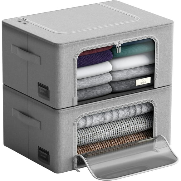 Contenedores de almacenamiento Sorbus apilables y plegables con marco de metal