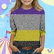 thumbnail image 1 of Blusas y camisas de manga larga con cuello redondo para niños Estampado de carnaval Camisa y top de manga 3/4 / cuello redondo tres cuartos para niños Top de poliéster para niños, 1 of 5